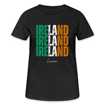 Drapeau de l’Irlande, fierté irlandaise - T-shirt respirant Femme - noir - Devant - AI Model Female 172 light (172cm)