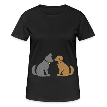 Amis chiens - meilleurs amis - idée cadeau - T-shirt respirant Femme - noir - Devant - AI Model Female 172 light (172cm)