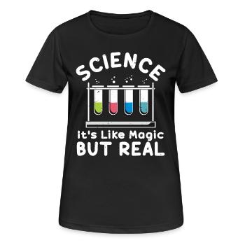 Science C’est comme de la magie mais du vrai vintage - T-shirt respirant Femme - noir - Devant - AI Model Female 172 light (172cm)