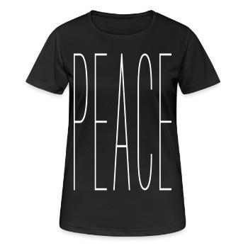Peace Word Streched - T-shirt respirant Femme - noir - Devant - AI Model Female 172 light (172cm)