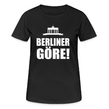 Berlin, Berlin T-Shirt, Hauptstadt, i love Berlin - Frauen T-Shirt atmungsaktiv - Schwarz - Vorne - AI Model Female 172 light (172cm)