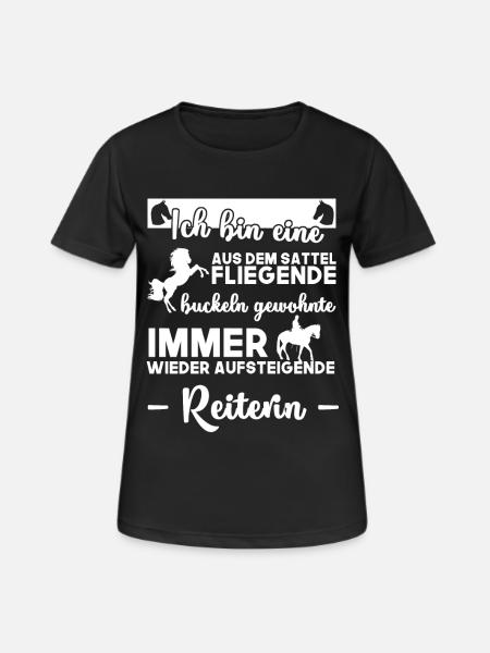 Die Reiterin - Frauen T-Shirt atmungsaktiv - Schwarz