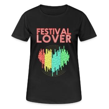 Amoureux du festival - T-shirt respirant Femme - noir - Devant - AI Model Female 172 light (172cm)