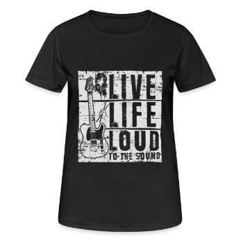 Lebe Leben Laut - Frauen T-Shirt atmungsaktiv - Schwarz - Vorne - AI Model Female 172 light (172cm)