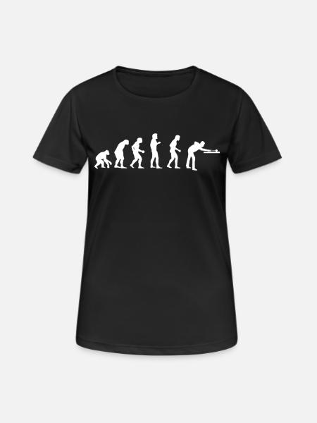 menschliche EVOLUTION BILLARD - Frauen T-Shirt atmungsaktiv - Schwarz