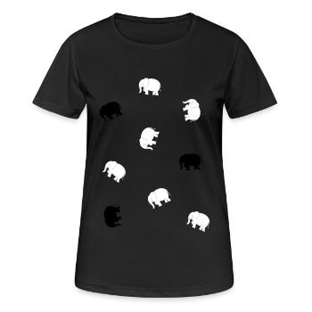 kleine Elefanten - Frauen T-Shirt atmungsaktiv - Schwarz - Vorne - AI Model Female 172 light (172cm)