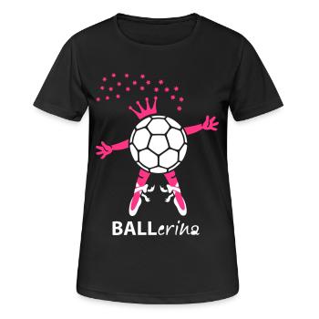 BALLerina - Frauen T-Shirt atmungsaktiv - Schwarz - Vorne - AI Model Female 172 light (172cm)