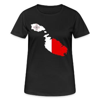 Malta - Frauen T-Shirt atmungsaktiv - Schwarz - Vorne - AI Model Female 172 light (172cm)