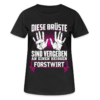 FORSTWIRT - Brüste - Frauen T-Shirt atmungsaktiv - Schwarz - Vorne - AI Model Female 172 light (172cm)