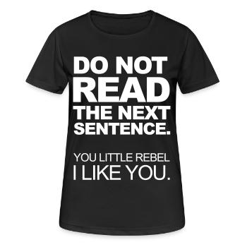 Rebel - T-shirt respirant Femme - noir - Devant - AI Model Female 172 light (172cm)