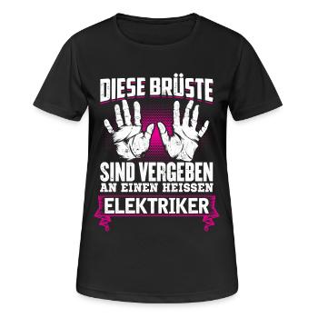 ELEKTRIKER - Brüste - Frauen T-Shirt atmungsaktiv - Schwarz - Vorne - AI Model Female 172 light (172cm)