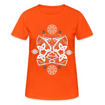 Celtic Raven - T-shirt respirant Femme - orange néon - Devant - AI Model Female 172 dark (172cm)