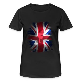 Union Jack skater Uk flag England London brexit - Women's Breathable T-Shirt - black - Front - AI Model Female 172 light (172cm)