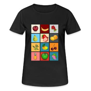 fruits - Frauen T-Shirt atmungsaktiv - Schwarz - Vorne - AI Model Female 172 light (172cm)