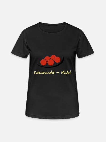 Schwarzwald Mädel - Bollen Hut - Frauen T-Shirt atmungsaktiv - Schwarz