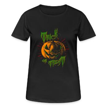 TRICK OR TREAT - Frauen T-Shirt atmungsaktiv - Schwarz - Vorne - AI Model Female 172 light (172cm)