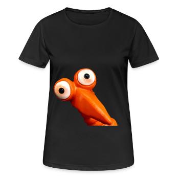 Lustiger oranger Vogel mit großen Augen - Frauen T-Shirt atmungsaktiv - Schwarz - Vorne - AI Model Female 172 light (172cm)