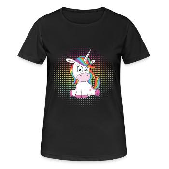 doux Unicorn - T-shirt respirant Femme - noir - Devant - AI Model Female 172 light (172cm)