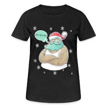 Santa Tattoo - Frauen T-Shirt atmungsaktiv - Schwarz - Vorne - AI Model Female 172 light (172cm)