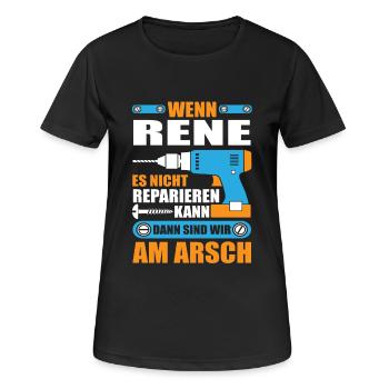 RENE Name Geschenk Reparatur reparieren - Frauen T-Shirt atmungsaktiv - Schwarz - Vorne - AI Model Female 172 light (172cm)