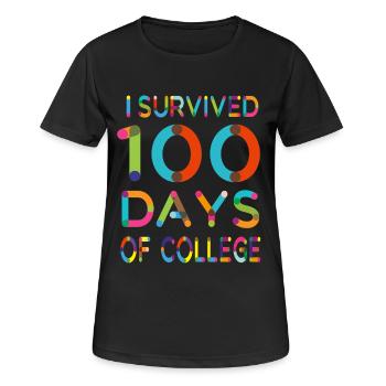 J'ai survécu à 100 jours de collège - T-shirt respirant Femme - noir - Devant - AI Model Female 172 light (172cm)