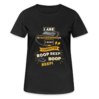 Programmer Tshirt Gift Funny Boop Beep - Women's Breathable T-Shirt - black - Front - AI Model Female 172 light (172cm)