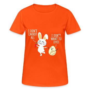 Sweet Easter Bunny is having fun with Easter Egg - T-Shirt - Women's Breathable T-Shirt - neon orange - Front - AI Model Female 172 dark (172cm)