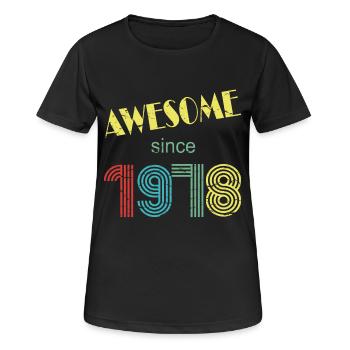 Awesome since 1978 retro distressed look - Women's Breathable T-Shirt - black - Front - AI Model Female 172 light (172cm)