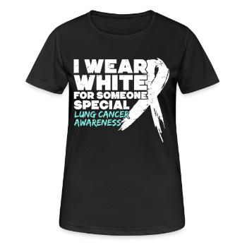 I Wear White Lung Cancer Awareness - T-shirt respirant Femme - noir - Devant - AI Model Female 172 light (172cm)