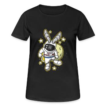 Cadeau d'astronaute de lapin Pâques Space - T-shirt respirant Femme - noir - Devant - AI Model Female 172 light (172cm)