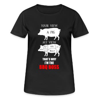 Le roi du barbecue - T-shirt respirant Femme - noir - Devant - AI Model Female 172 light (172cm)