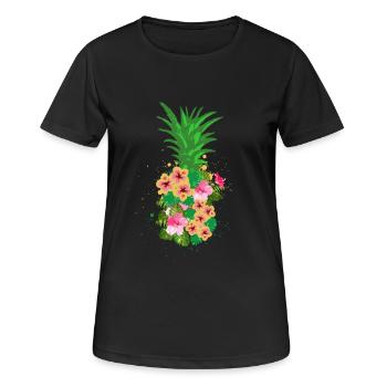 Ananas - Frauen T-Shirt atmungsaktiv - Schwarz - Vorne - AI Model Female 172 light (172cm)