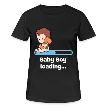 Bébé Bébé Ventre Grossesse Parent Enceinte - T-shirt respirant Femme - noir - Devant - AI Model Female 172 light (172cm)