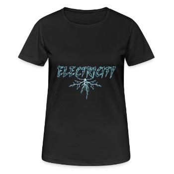 Electricity Electric Current Lightning Strike - Women's Breathable T-Shirt - black - Front - AI Model Female 172 light (172cm)
