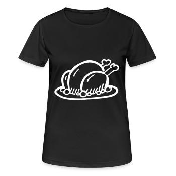 Rôti alimentaire cuisine cadeau de poulet famille - T-shirt respirant Femme - noir - Devant - AI Model Female 172 light (172cm)