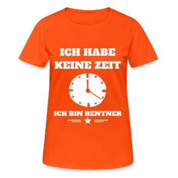 Rentner Ruhestand Arbeit Job Rente Geschenkidee - Frauen T-Shirt atmungsaktiv - Neonorange - Vorne - AI Model Female 172 dark (172cm)