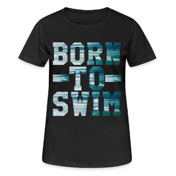 swim - Women's Breathable T-Shirt - black - Front - AI Model Female 172 light (172cm)