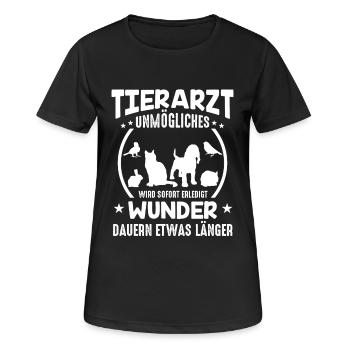 Tierarzt Unmögliches wird sofort erledigt - Frauen T-Shirt atmungsaktiv - Schwarz - Vorne - AI Model Female 172 light (172cm)