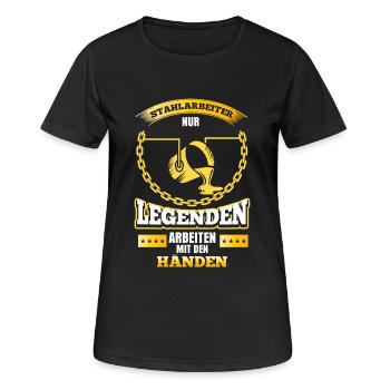 Stahlgießer Nur Legenden arbeiten mit den Händen - Frauen T-Shirt atmungsaktiv - Schwarz - Vorne - AI Model Female 172 light (172cm)