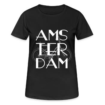 Amsterdam - T-shirt respirant Femme - noir - Devant - AI Model Female 172 light (172cm)