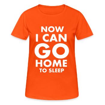 Sport - Frauen T-Shirt atmungsaktiv - Neonorange - Vorne - AI Model Female 172 dark (172cm)