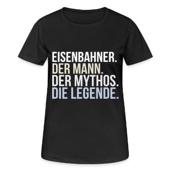 Eisenbahner - Frauen T-Shirt atmungsaktiv - Schwarz - Vorne - AI Model Female 172 light (172cm)