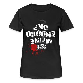 Ist meine Enduro ok? (weißer Text) - Frauen T-Shirt atmungsaktiv - Schwarz - Vorne - AI Model Female 172 light (172cm)