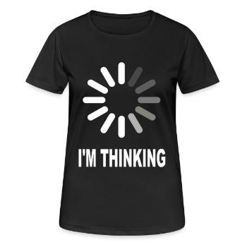 I'm thinking - Women's Breathable T-Shirt - black - Front - AI Model Female 172 light (172cm)