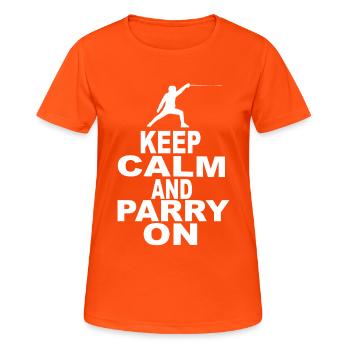 Fencing epee fencing epee fencing fencing - Women's Breathable T-Shirt - neon orange - Front - AI Model Female 172 dark (172cm)