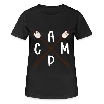 Nourriture de camping - T-shirt respirant Femme - noir - Devant - AI Model Female 172 light (172cm)