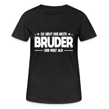 So sieht der beste Bruder der Welt aus - Frauen T-Shirt atmungsaktiv - Schwarz - Vorne - AI Model Female 172 light (172cm)