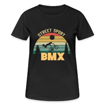 Bmx Bmx bike Bmx enfants Accessoires Bmx Pédales Bmx - T-shirt respirant Femme - noir - Devant - AI Model Female 172 light (172cm)