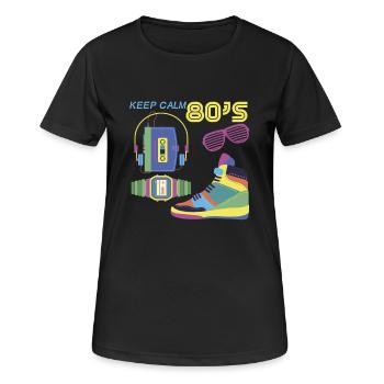 80s 80s fashion 80s outfit 80s - Women's Breathable T-Shirt - black - Front - AI Model Female 172 light (172cm)