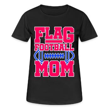 Maman Flag Football – Fière Maman Flag Football - T-shirt respirant Femme - noir - Devant - AI Model Female 172 light (172cm)